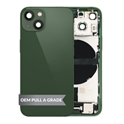 Back Housing Frame with Charging Port Flex & Small Parts for iPhone 13 Mini (GREEN) (International) (OEM Pull A Grade)
