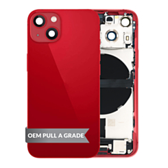 Back Housing Frame with Charging Port Flex & Small Parts for iPhone 13 Mini (RED) (International) (OEM Pull A Grade)