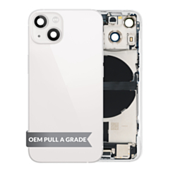 Back Housing Frame with Charging Port Flex & Small Parts for iPhone 13 Mini (WHITE) (International) (OEM Pull A Grade)