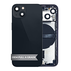 Order the Housing Frame with Small Parts Pre-Installed for iPhone 13 Mini Black International OEM Pull A Grade.

