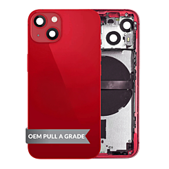 Buy the Housing Frame with Small Parts Pre-Installed for iPhone 13 Mini Red International OEM Pull A Grade.

