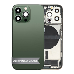Back Housing Frame with Charging Port Flex & Small Parts for iPhone 13 Pro (ALPINE GREEN) (US Version) (OEM Pull A Grade)
