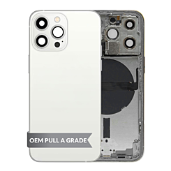Shop the Back Housing Frame with Small Components Pre-Installed for iPhone 13 Pro SILVER US Version OEM Pull A Grade.
