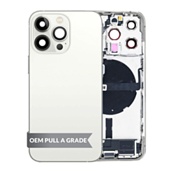 Back Housing Frame with Charging Port Flex & Small Parts for iPhone 13 Pro (SILVER) (International) (OEM Pull A Grade)