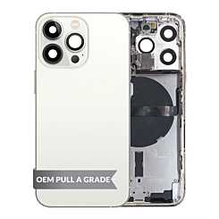 Buy the Housing Frame with Small Parts Pre-Installed for iPhone 13 Pro SILVER International OEM Pull A Grade.
