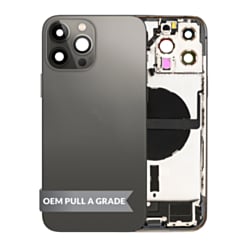 Back Housing Frame with Charging Port Flex & Small Parts for iPhone 13 Pro Max (BLACK) (International) (OEM Pull A Grade)