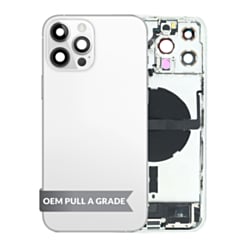 Back Housing Frame with Charging Port Flex & Small Parts for iPhone 13 Pro Max (WHITE) (International) (OEM Pull A Grade)