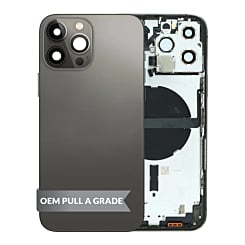 Buy the Housing Frame BLACK International OEM Pull A Grade Small Parts Pre-Installed for iPhone 13 Pro Max.
