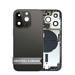 Back Housing Frame with Small Components Pre-Installed for iPhone 14 Pro (SPACE BLACK) (US Version) (OEM Pull A Grade)