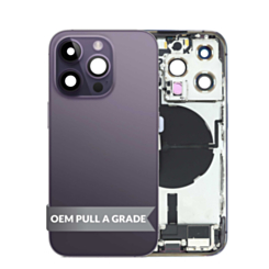 Back Housing Frame with Charging Port Flex & Small Parts for iPhone 14 Pro (PURPLE) (International) (OEM Pull A Grade)