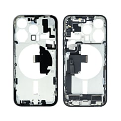Back Housing Frame with Charging Port Flex & Small Parts for iPhone 15 Pro (WHITE TITANIUM) (OEM Pull A Grade)