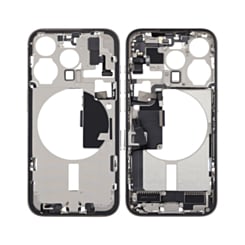 Back Housing Frame with Charging Port Flex & Small Parts for iPhone 15 Pro (WHITE TITANIUM) (International) (OEM Pull A Grade)