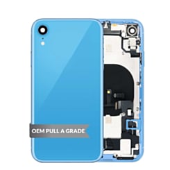Back Housing Frame with Charging Port Flex & Small Parts for iPhone XR (BLUE) (OEM Pull A Grade)