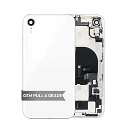 Back Housing Frame with Charging Port Flex & Small Parts for iPhone XR (WHITE) (OEM Pull A Grade)