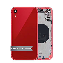 Shop the Back Housing Frame with Small Components Pre-Installed for iPhone XR in red, OEM pull A grade.