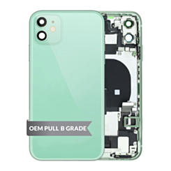 Back Housing Frame with Charging Port Flex & Small Parts for iPhone 11 (GREEN) (OEM Pull B Grade)