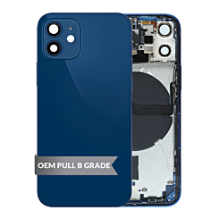 Back Housing Frame with Small Components Pre-Installed for iPhone 12 Mini (BLUE) (OEM Pull B Grade)
