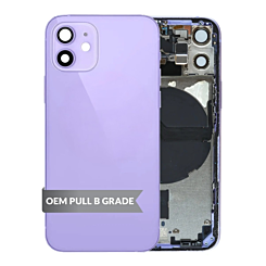 Back Housing Frame (PURPLE) (OEM Pull B Grade) with Small Components Pre-Installed for iPhone 12 Mini