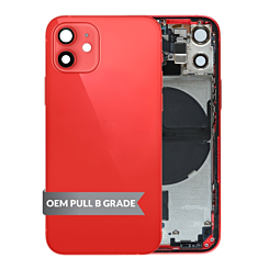 Back Housing Frame with Small Components Pre-Installed for iPhone 12 Mini (RED) (OEM Pull B Grade)
