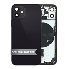 Housing Frame with Small Parts Pre-Installed for iPhone 12 Mini (BLACK) (International) (OEM Pull B Grade)