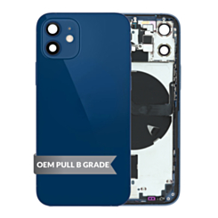 Grab the wholesale deals on the Housing Frame with Small Parts Pre-Installed for iPhone 12 Mini in Blue, International version, OEM Pull B Grade.
