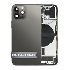 Back Housing Frame with Charging Port Flex & Small Parts for iPhone 12 Pro (GRAPHITE) (OEM Pull B Grade)