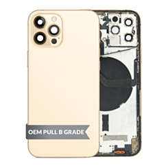 Back Housing Frame with Small Components Pre-Installed for iPhone 12 Pro (GOLD) (International) (OEM Pull B Grade)