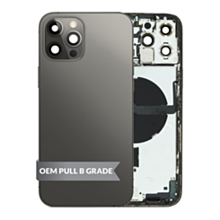Order the Housing Frame with Small Parts Pre-Installed for iPhone 12 Pro Max GRAPHITE International OEM Pull B Grade.






