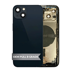 Back Housing Frame with Small Components Pre-Installed for iPhone 13 (MIDNIGHT) (US Version) (OEM Pull B Grade)