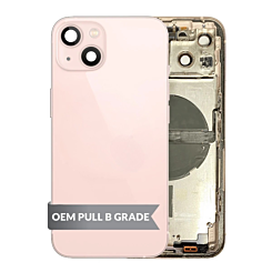 Grab the wholesale deals on the Back Housing Frame with Small Components Pre-Installed for iPhone 13 PINK US Version OEM Pull B Grade.

