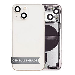 Shop the Housing Frame with Small Parts Pre-Installed for iPhone 13 Mini White International OEM Pull B Grade.

