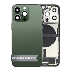 Back Housing Frame with Charging Port Flex & Small Parts for iPhone 13 Pro (ALPINE GREEN) (OEM Pull B Grade)