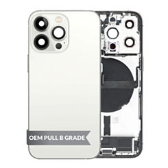 Back Housing Frame with Charging Port Flex & Small Parts for iPhone 13 Pro (SILVER) (US Version) (OEM Pull B Grade)
