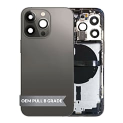 Buy the Housing Frame with Small Parts Pre-Installed for iPhone 13 Pro BLACK International OEM Pull B Grade.

