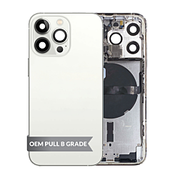 Grab the wholesale deals on the Housing Frame with Small Parts Pre-Installed for iPhone 13 Pro SILVER International OEM Pull B Grade.
