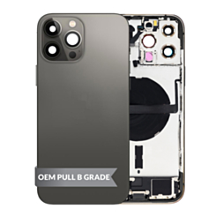 Back Housing Frame with Charging Port Flex & Small Parts for iPhone 13 Pro Max (GRAPHITE) (US Version) (OEM Pull B Grade)
