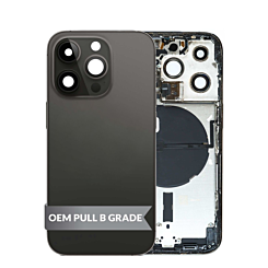 Back Housing Frame with Small Components Pre-Installed for iPhone 14 Pro (SPACE BLACK) (US Version) (OEM Pull B Grade)