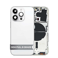 Back Housing Frame with Small Parts Pre-Installed for iPhone 14 Pro (SILVER) (OEM Pull B Grade)