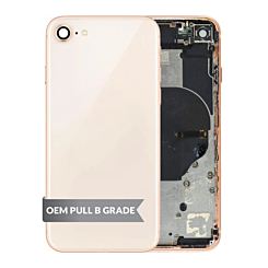 Back Housing Frame with Small Components Pre-Installed for iPhone 8 (GOLD) (OEM Pull B Grade)