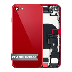 Back Housing Frame with Charging Port Flex & Small Parts for iPhone SE (2022) (RED) (OEM Pull B