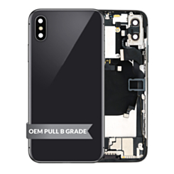 Back Housing Frame with Charging Port Flex & Small Parts for iPhone X (SPACE GRAY) (OEM Pull B Grade)