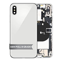 Back Housing Frame with Charging Port Flex & Small Parts for iPhone X (SILVER) (OEM Pull B Grade)