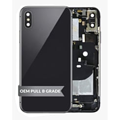 Shop the Back Housing Frame with small components pre-installed for iPhone X, Space Gray, OEM Pull B Grade.
