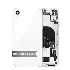 Back Housing Frame with Charging Port Flex & Small Parts for iPhone XR (WHITE) (OEM Pull B Grade)