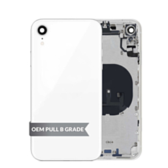 Grab the wholesale deals on the Back Housing Frame with Small Components Pre-Installed for iPhone XR in white, OEM pull B grade.