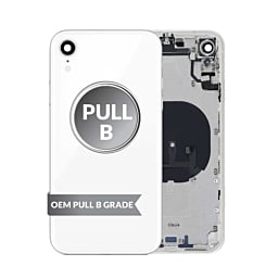 Grab the wholesale deals on the Back Housing Frame with Small Components Pre-Installed for iPhone XR in white, OEM pull B grade.