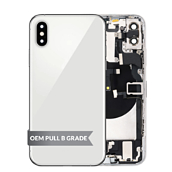 Back Housing Frame with Charging Port Flex & Small Parts for iPhone XS (SILVER) (OEM Pull B Grade)