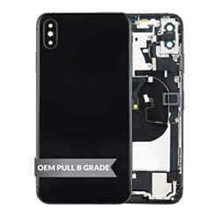 Back Housing Frame with Charging Port Flex & Small Parts for iPhone XS Max (SPACE GRAY) (OEM Pull B Grade)