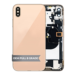 Back Housing Frame with Charging Port Flex & Small Parts for iPhone XS Max (GOLD) (OEM Pull B Grade)