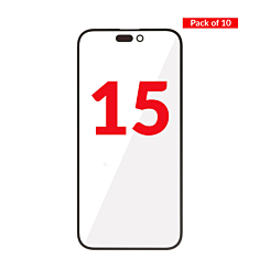 Front Glass with OCA (Pack of 10) for iPhone 15 (Premium)